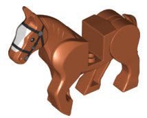 LEGO Tiere 10352c01pb08 Pferd, hellbraun mit schwarzem Zaumzeug