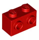 LEGO Sondersteine 11211 Stein 1x2 mit 2 Noppen an einer Seite, rot