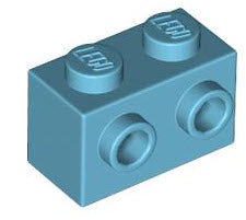 LEGO Sondersteine 11211 Stein 1x2 mit 2 Noppen an einer Seite, mittel-azurblau