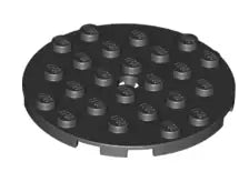 LEGO Platten 11213 Platte rund 6x6 mit Loch, schwarz