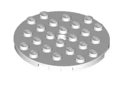 LEGO Platten 11213 Platte rund 6x6 mit Loch, weiß