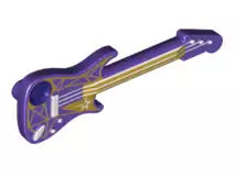 LEGO Minifiguren Zubehör 11640pb02 Elektrogitarre mit Sternen, dunkelpurpur