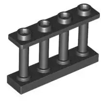 LEGO Zaun 15332 Zaun 1x4x2 mit 4 Noppen, schwarz