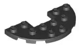 LEGO Sonderplatten 18646 Platte Halbkreis 3x6 mit Ausschnitt 1x2, schwarz