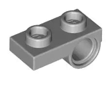 LEGO Platten 18677 Platte 1x2 mit Pin Loch, hellgrau