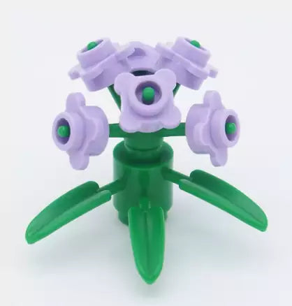 LEGO Pflanzen 19119-03 Blume mit 6 vierblättrigen Blüten und Blättern, lavendel