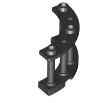 LEGO Zaun 21229 Zaun Viertelkreis 4x4x2 mit 3 Noppen, schwarz