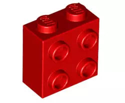 LEGO Sondersteine 22885 Stein 1x2x1 2/3 mit 4 Noppen an einer Seite, rot