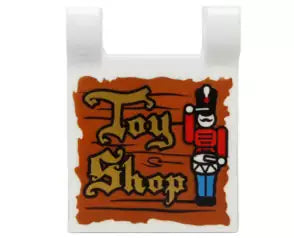 LEGO Flaggen 2335pb139 Flagge 2x2 mit "Toy Shop"-Druck, weiß