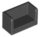 LEGO Wandelemente 23969 Paneel 1x2x1 mit geschlossenen Seiten, schwarz