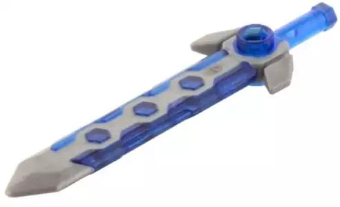 LEGO Waffen 24108c01 Nexo-Schwert mit silbernen Einlagen, transparent-dunkelblau