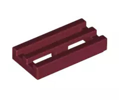 LEGO Fliesen 2412b Fliese Grill 1x2, dunkelrot