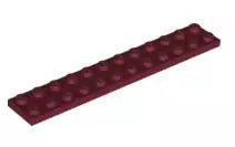 LEGO Platten 2445 Platte 2x12, dunkelrot