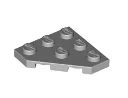 LEGO Sonderplatten 2450 Platte 3x3 mit abgeschrägtem Eck, hellgrau