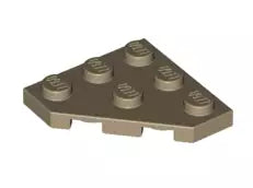 LEGO Sonderplatten 2450 Platte 3x3 mit abgeschrägtem Eck, dunkelbeige