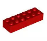 LEGO Steine 2456 Stein 2x6, rot