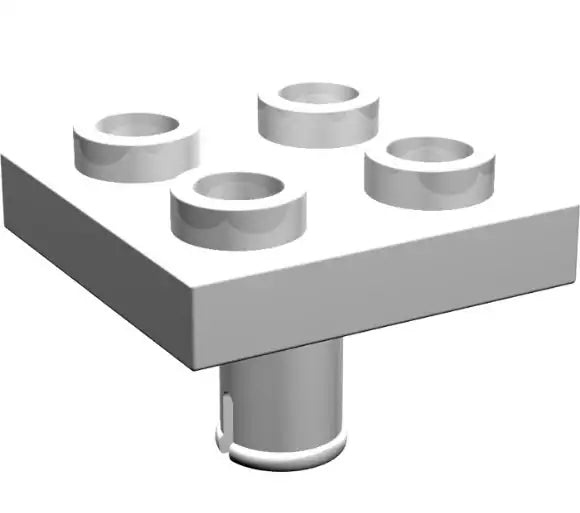 LEGO Sonderplatten 2476 Platte 2x2 mit Pin auf Unterseite, weiß
