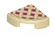 LEGO Fliesen 25269pb001 Fliese 1x1 Viertelkreis mit Gitterkuchen, beige