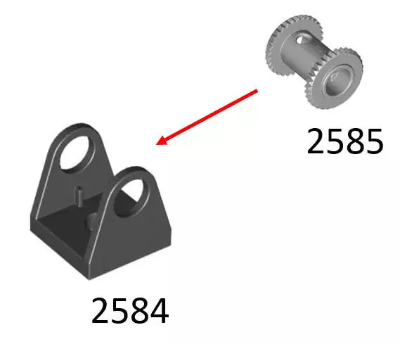 LEGO Technic 2584 Trommelhalter 2x2, schwarz