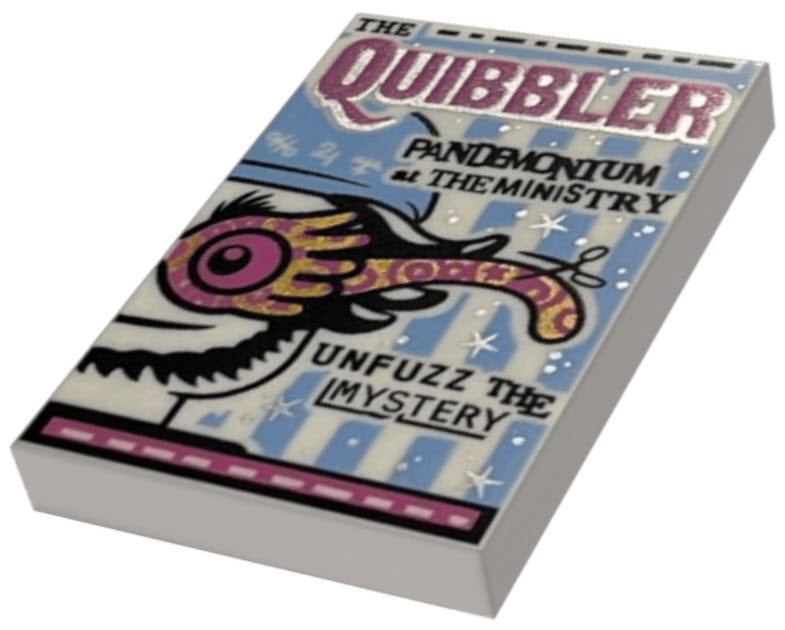 LEGO Fliesen 26603pb023 Fliese 2x3 mit Quibbler-Zeitung, weiß