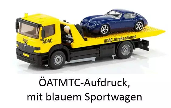 SIKU Austria 1:55 2712 ÖAMTC-Abschleppwagen mit blauem Sportwagen