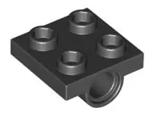 LEGO Platten 2817 Platte 2x2 mit 2 Pin Loch, schwarz