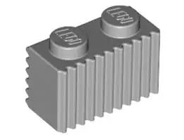 LEGO Sondersteine 2877 Stein geriffelt 1x2, hellgrau