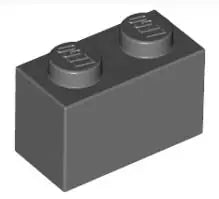 LEGO Steine 3004 Stein 2x1, dunkelgrau