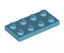 LEGO Platten 3020 Platte 2x4, mittel-azurblau