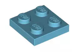 LEGO Platten 3022 Platte 2x2, mittel-azurblau