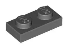 LEGO Platten 3023 Platte 1x2, dunkelgrau