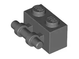 LEGO Gelenke 30236 Scharnierstein mit Bügelstange 2x1, dunkelgrau