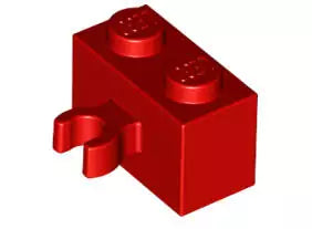 LEGO Sondersteine 30237 Stein 1x2 mit senkrechtem Clip, rot