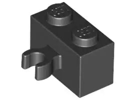 LEGO Sondersteine 30237 Stein 1x2 mit senkrechtem Clip, schwarz