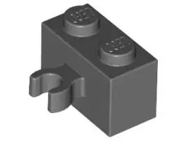 LEGO Sondersteine 30237 Stein 1x2 mit senkrechtem Clip, dunkelgrau