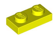 LEGO Platten 3023 Platte 1x2, neongelb