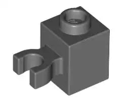 LEGO Sondersteine 30241 Stein 1x1 mit senkrechtem Clip, dunkelgrau