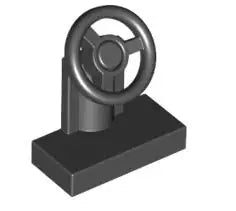 LEGO Fahrzeuge 3829c01 Lenksäule 1x2 mit Lenkrad, schwarz/schwarz