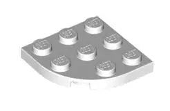 LEGO Sonderplatten 30357 Platte 3x3 mit abgerundetem Eck, weiß