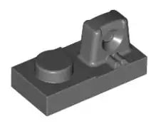 LEGO Gelenke 30383 Scharnierplatte 1x2 (1 obenliegender Finger, rastend), dunkelgrau