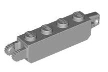 LEGO Gelenke 30387 Scharnierstein 1x4 (2 Finger + 1 Finger, rastend), hellgrau