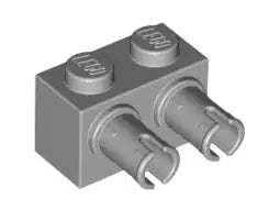 LEGO Sondersteine 30526 Stein 1x2 mit 2 Pins, hellgrau
