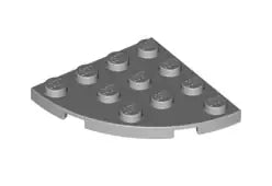 LEGO Sonderplatten 30565 Platte 4x4 mit abgerundetem Eck, hellgrau