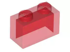 LEGO Steine 3065 Stein 2x1, transparent-rot