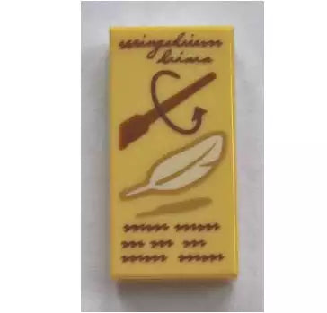 LEGO Fliesen 3069bpb649 Fliese 1x2 Zauberspruch "'Wingardium Leviosa'" (Harry Potter), beige