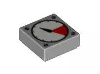 LEGO Fliesen 3070bp07 Fliese 1x1 mit Rundinstrument, hellgrau