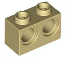 LEGO Technic 32000 Technikstein 1x2 (2 Pinloch), beige