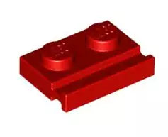 LEGO Sonderplatten 32028 Platte 1x2 mit Schiene, rot