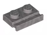LEGO Sonderplatten 32028 Platte 1x2 mit Schiene, mattsilber