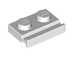 LEGO Sonderplatten 32028 Platte 1x2 mit Schiene, weiß